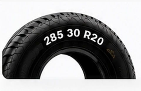 Tyre size markings example: 285 30 R20